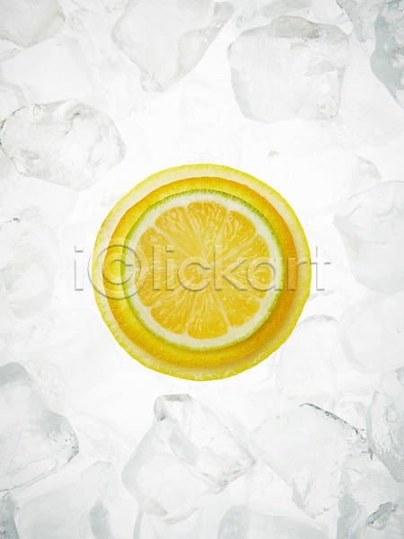 사람없음 JPG 포토 과일 노란색 단면 라임 레몬 스튜디오촬영 실내 얼음 조각 조각(피스) 컬러푸드