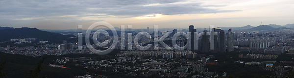 상쾌 사람없음 JPG 건물 구름 노을 도시 도심 산 서울 야외 일몰 파노라마 풍경 하늘 한국