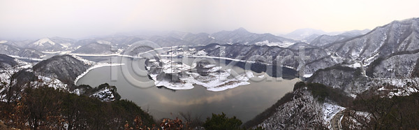 상쾌 사람없음 JPG 겨울 눈 산 숲 야외 옥정호 임실 전라도 전라북도 파노라마 풍경 호수