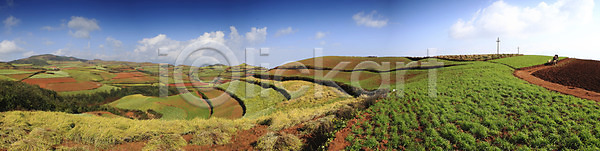 상쾌 사람없음 JPG 계단식 구름 밭 숲 야외 운남 중국 파노라마 풍경 하늘 홍토지