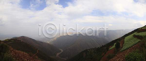 상쾌 사람없음 JPG 구름 산 야외 운남 중국 파노라마 풍경 하늘 홍토지