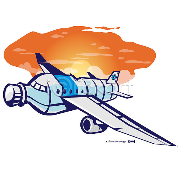 사회이슈 절약 환경보전 사람없음 EPS 일러스트 구름(자연) 그린에너지 그린캠페인 물통 비행기 수소에너지 에너지 자연보호 태양