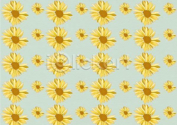PSD 일러스트 꽃 꽃무늬 꽃백그라운드 노란색 무늬 백그라운드 패턴 해바라기