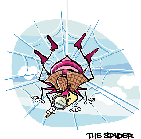 사람없음 EPS 일러스트 거미 거미줄 곤충 곤충캐릭터 단어 돋보기 동물 동물캐릭터 모자(잡화) 벌레 성충 알파벳 캐릭터 탐정 한마리