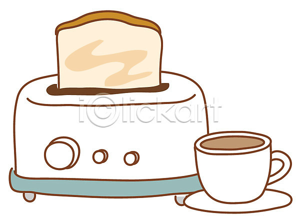 티타임 사람없음 EPS 아이콘 디저트 빵 스티커 식빵 아침식사 음료 음식 잔 차(음료) 찻잔 커피 컵 컵받침 토스트 토스트기