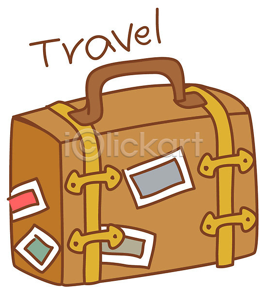 사람없음 EPS 아이콘 가방 생활용품 스티커 여행 여행가방 여행용품 오브젝트 잡화 한개 휴가