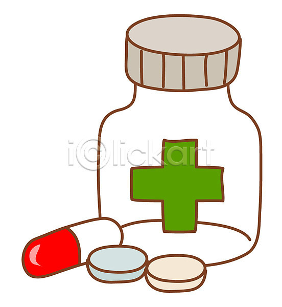 사람없음 EPS 아이콘 스티커 알약 약 약병 오브젝트 의료용품