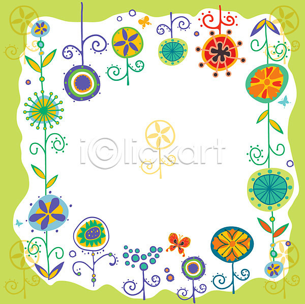 사람없음 EPS 일러스트 꽃 꽃무늬 꽃밭 무늬 백그라운드 식물 연두색 패턴 패턴프레임 프레임