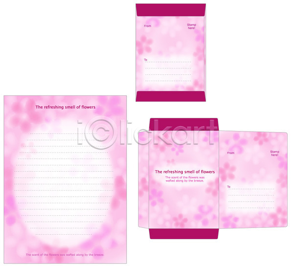 사람없음 EPS 템플릿 꽃 꽃잎 레터폼 문양 봉투 분홍색 세트 틀 패턴 편지 편지봉투 편지지 프레임