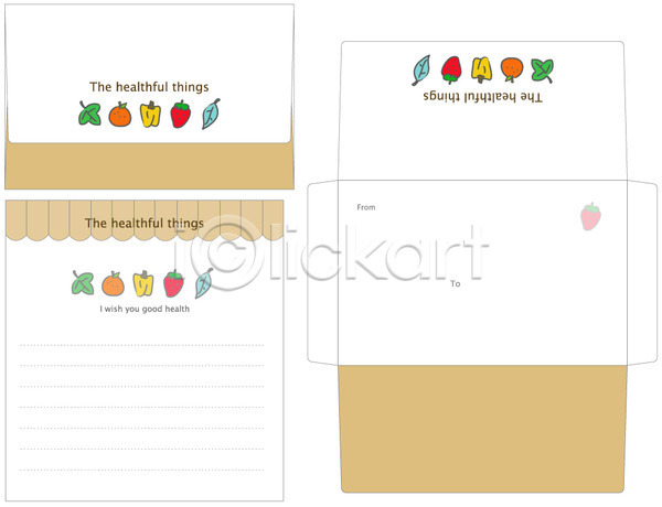 사람없음 EPS 템플릿 과일 딸기 레터폼 배(과일) 봉투 세트 여러개 오렌지 잎 틀 편지 편지봉투 편지지 프레임