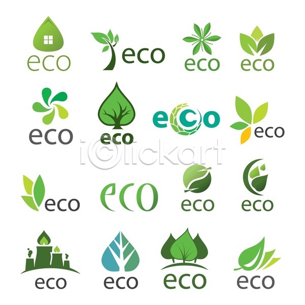 사람없음 EPS 일러스트 해외이미지 그린에너지 나무 세트 심볼 에코 원형 잎 집모양 친환경 해외202004 해외202105