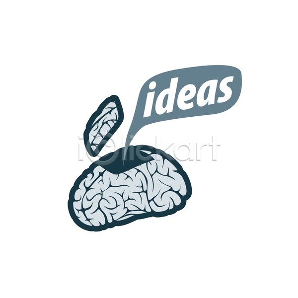 아이디어 사람없음 EPS 일러스트 해외이미지 뇌 생각 심볼 오픈 창조 해외202004 해외202105