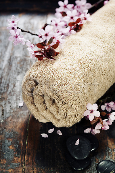 사람없음 JPG 포토 해외이미지 꽃 나뭇가지 수건 스파용품 아로마테라피 위생용품 해외202004