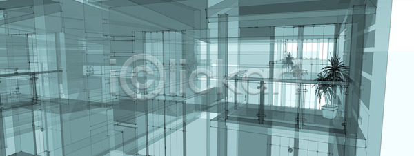설계 사람없음 3D JPG 포토 해외이미지 건물 건축 난간 선 설계도 스케치 하늘색 해외202004 해외202105 화분