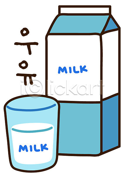 사람없음 EPS 아이콘 디저트 스티커 우유 우유팩 유제품 음료 잔 컵
