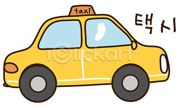 사람없음 EPS 아이콘 교통 교통수단 노란색 대중교통 스티커 오브젝트 육상교통 자동차 차(자동차) 캐릭터 컬러 택시 한대