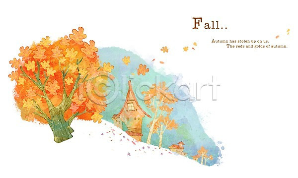 따뜻함 사람없음 PSD 일러스트 가을(계절) 가을배경 계절 나무 낙엽 단풍 단풍나무 백그라운드 사계절 식물 주택 풍경(경치)