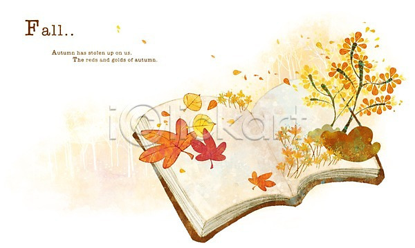 따뜻함 사람없음 PSD 일러스트 가을(계절) 가을배경 계절 나무 낙엽 단풍 단풍나무 백그라운드 사계절 식물 책 풍경(경치)
