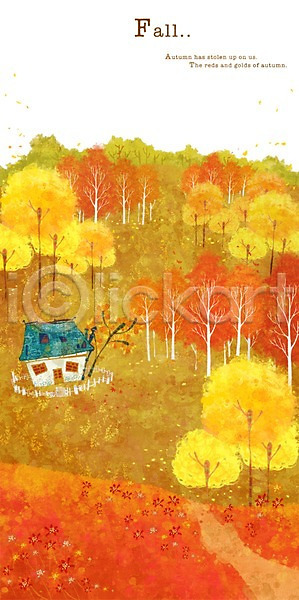 따뜻함 사람없음 PSD 일러스트 가을(계절) 가을배경 계절 나무 낙엽 단풍 단풍나무 백그라운드 사계절 산 숲 식물 언덕 울타리 주택 풍경(경치)