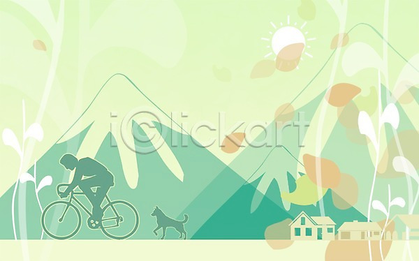 한명 PSD 실루엣 일러스트 강아지 길 나무 나뭇잎 동물 반려동물 백그라운드 산 자연 자연백그라운드 자전거 태양 한마리 해