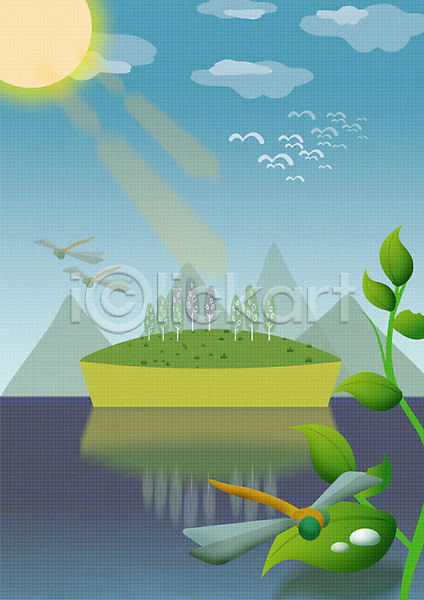 사람없음 PSD 일러스트 곤충 기러기 나무 나뭇잎 동물 물방울 백그라운드 섬 숲 이슬 자연 자연백그라운드 잠자리 조류 풍경(경치) 호수