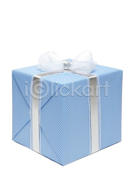 사람없음 JPG 포토 누끼 리본 상자 선물 선물상자 선물포장 스튜디오촬영 실내 오브젝트 이벤트 장식 컬러 파란색 포장 한개