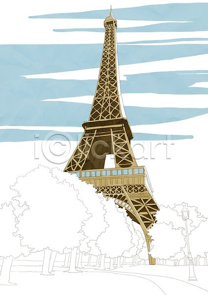 사람없음 PSD 일러스트 가로등 건물 건축물 관광지 나무 도시 세계 세계여행 에펠탑 여행 탑 파리(프랑스) 프랑스 하늘 해외 해외풍경
