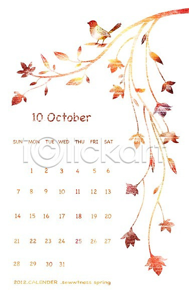 사람없음 PSD 일러스트 10월 가을(계절) 가을배경 나무 나뭇잎 단풍 단풍나무 달력 동물 백그라운드 잎 조류 틀 프레임 한마리