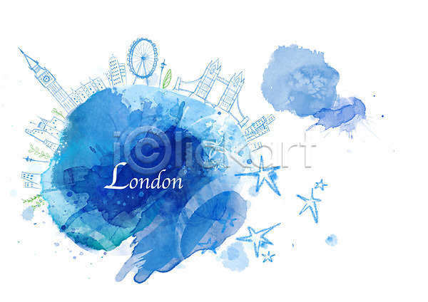 사람없음 PSD 일러스트 관광지 나라 도시 런던 런던아이 백그라운드 빅벤 세계 수도(도성) 여행 영국 외국문화 유럽 유적 캘리그라피 타워교 파란색