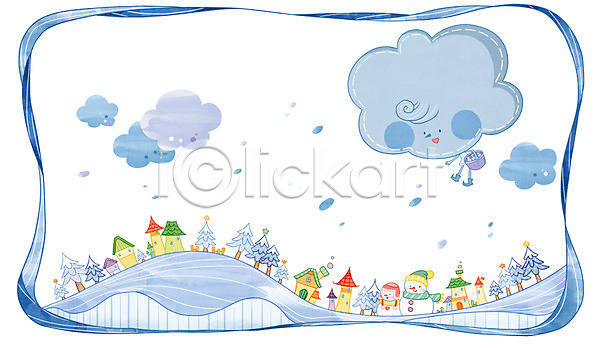 사람없음 PSD 일러스트 겨울 구름(자연) 날씨 눈(날씨) 눈보라 눈사람 백그라운드 주택 크리스마스트리 흐림