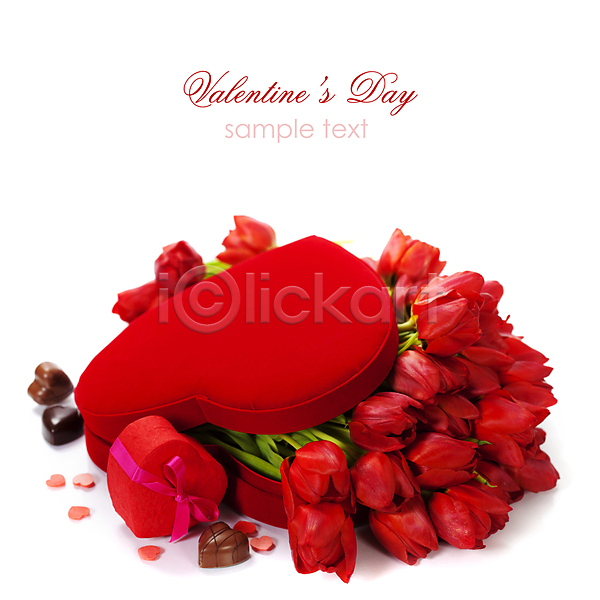 사람없음 JPG 포토 해외이미지 꽃다발 리본 발렌타인데이 초콜릿 튤립 하트 하트상자 해외202004 흰배경