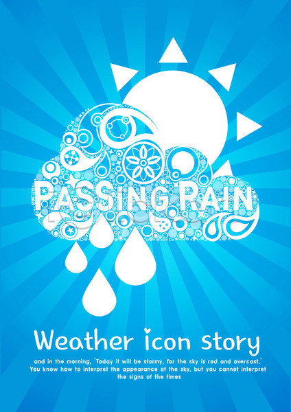 사람없음 EPS 아이콘 카드템플릿 템플릿 구름(자연) 날씨 단어 무늬 문양 문자 물방울 물방울무늬 백그라운드 빗방울 소나기 스토리 영어 원형 카드(감사) 태양 파란색 패턴 해 햇빛