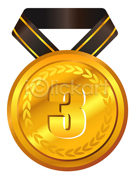 사람없음 EPS 아이콘 3 3위 금메달 꼬리표 라벨 메달
