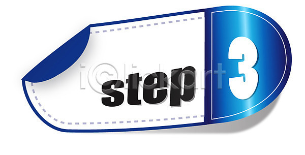 사람없음 EPS 아이콘 3 STEP 꼬리표 라벨 모양 알약 파란색