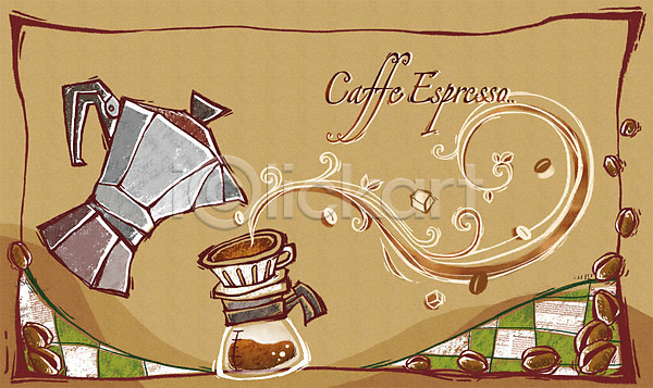 사람없음 PSD 라인일러스트 일러스트 초크일러스트 드립커피 백그라운드 선 연기 원두 음료 음식 카페 커피 커피메이커 커피잔 커피포트