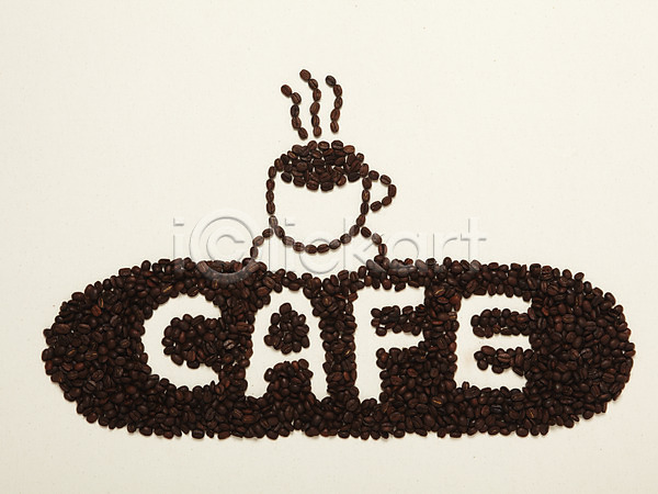 사람없음 JPG 포토 모양 문자 스튜디오촬영 실내 알파벳 원두 장식 카페 커피 커피잔 표시