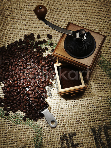 사람없음 JPG 포토 그라인더 마대 마대자루 스쿱 실내 열매 원두 커피 커피가루