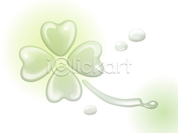 행운 희망 사람없음 EPS 디지털합성 일러스트 그래픽 네잎클로버 물방울 물방울백그라운드 초록색 컬러 클로버