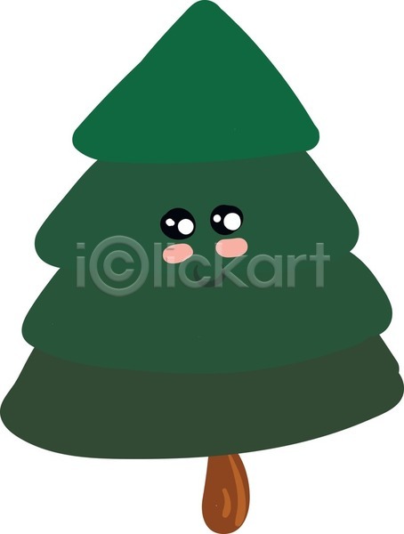 러블리 EPS 일러스트 포토 해외이미지 가문비나무 갈색 그림 나무 되감기 미소(표정) 벽지 초록색 크리스마스 해외202004 해외202105