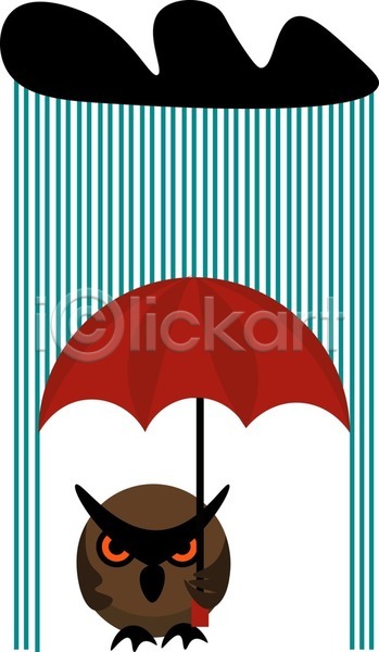러블리 EPS 일러스트 포토 해외이미지 갈색 그림 부엉이 빨간색 우산 잡기 클립아트 표정 해외202004 해외202105