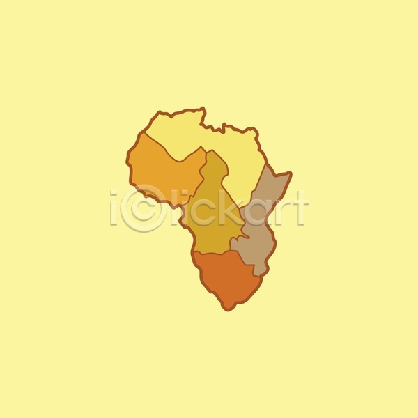 EPS 일러스트 해외이미지 그림 노란색 대륙 도시 바다 백그라운드 아프리카 지구본 지도 클립아트 표현 풍경(경치) 해외202004 해외202105