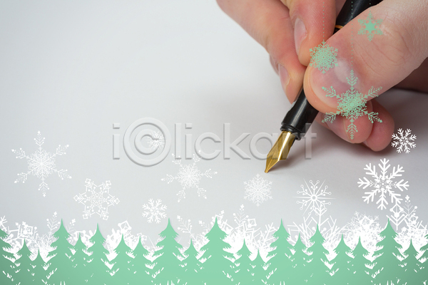 사람없음 JPG 포토 해외이미지 겨울 그림 기록 나무 날씨 눈송이 디자인 디지털 만년필 손 숲 전나무 종이 초록색 컴퓨터그래픽 페이지 해외202105