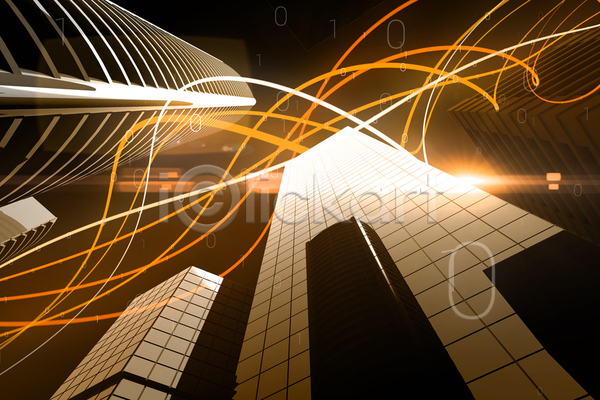 사람없음 JPG 일러스트 포토 해외이미지 건물 고층빌딩 도시 도시풍경 디지털 빛 오렌지 컴퓨터 컴퓨터그래픽 큼 파도 해외202105