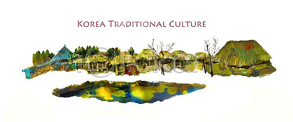 과거 사람없음 PSD 일러스트 고건축 문화 전통 전통문화 주택 초가집 한국전통