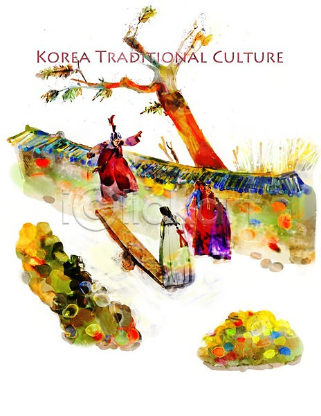 과거 사람 여러명 여자 여자만 PSD 일러스트 나무 널 널뛰기 놀이 달리기 담장 문화 전통 전통놀이 전통문화 전통의상 한국전통 한복