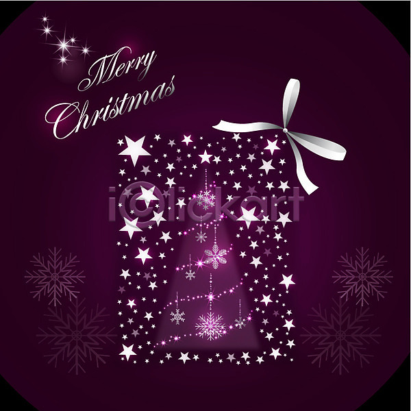 신비 특별함 화려 사람없음 EPS 일러스트 눈꽃 모양 반짝임 백그라운드 별 보라색 장식 카드(감사) 크리스마스 크리스마스카드 크리스마스트리