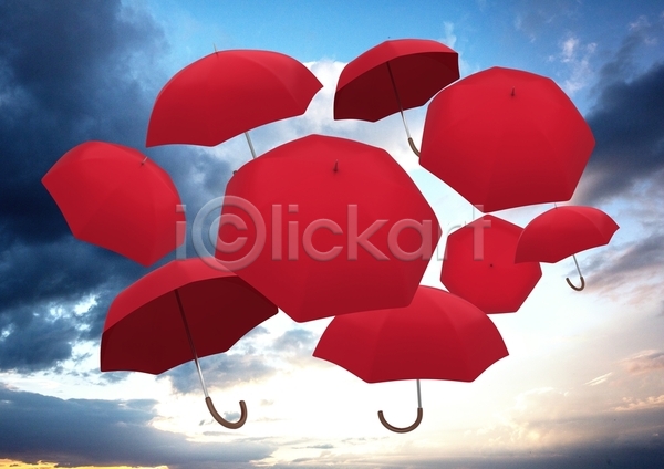 보호 사람없음 JPG 디지털합성 포토 해외이미지 그래픽 디지털 모양 빨간색 손잡이 스튜디오촬영 오픈 우산 자르기 저녁 컴퓨터그래픽 파란색 하늘 해외202105 햇빛 흰배경