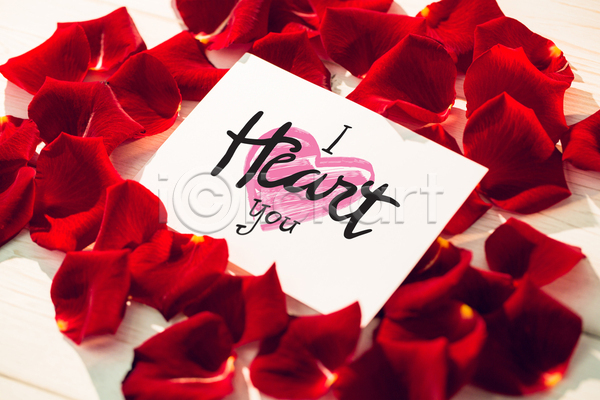 사랑 사람없음 JPG 포토 해외이미지 꽃 꽃잎 발렌타인데이 빨간색 신용카드 장미 쪽지 편지 하트 해외202105