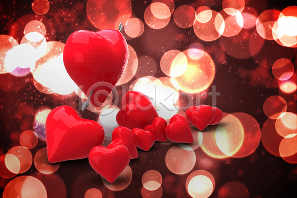 사랑 사람없음 JPG 포토 해외이미지 디지털 무료이미지 반짝임 발렌타인데이 빛 빨간색 원형 컴퓨터그래픽 큐피드 하트 해외202105 화살