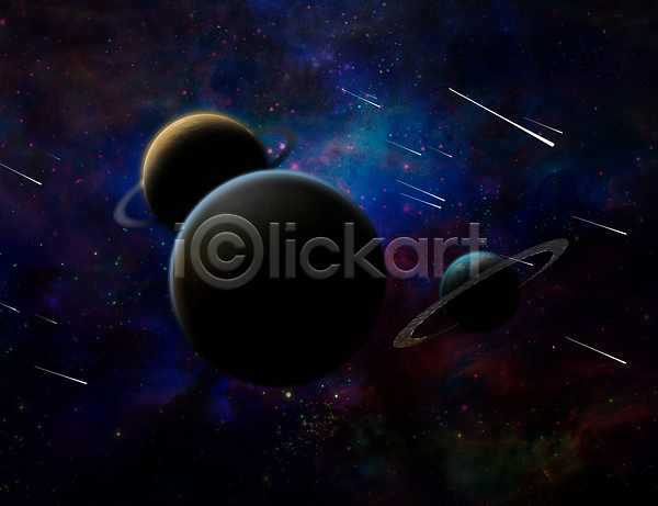 신비 사람없음 3D JPG 포토 해외이미지 SF 검은색 별 성운 우주 유성 행성 혜성
